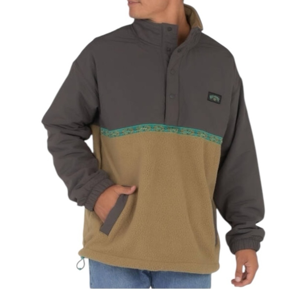 BILLABONG Mens Y2K Fleece Jacket Sz S Pull over Surf Style